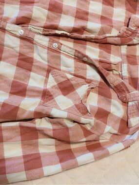 Wrangler Rust Gingham Button-Up Shirt flannel